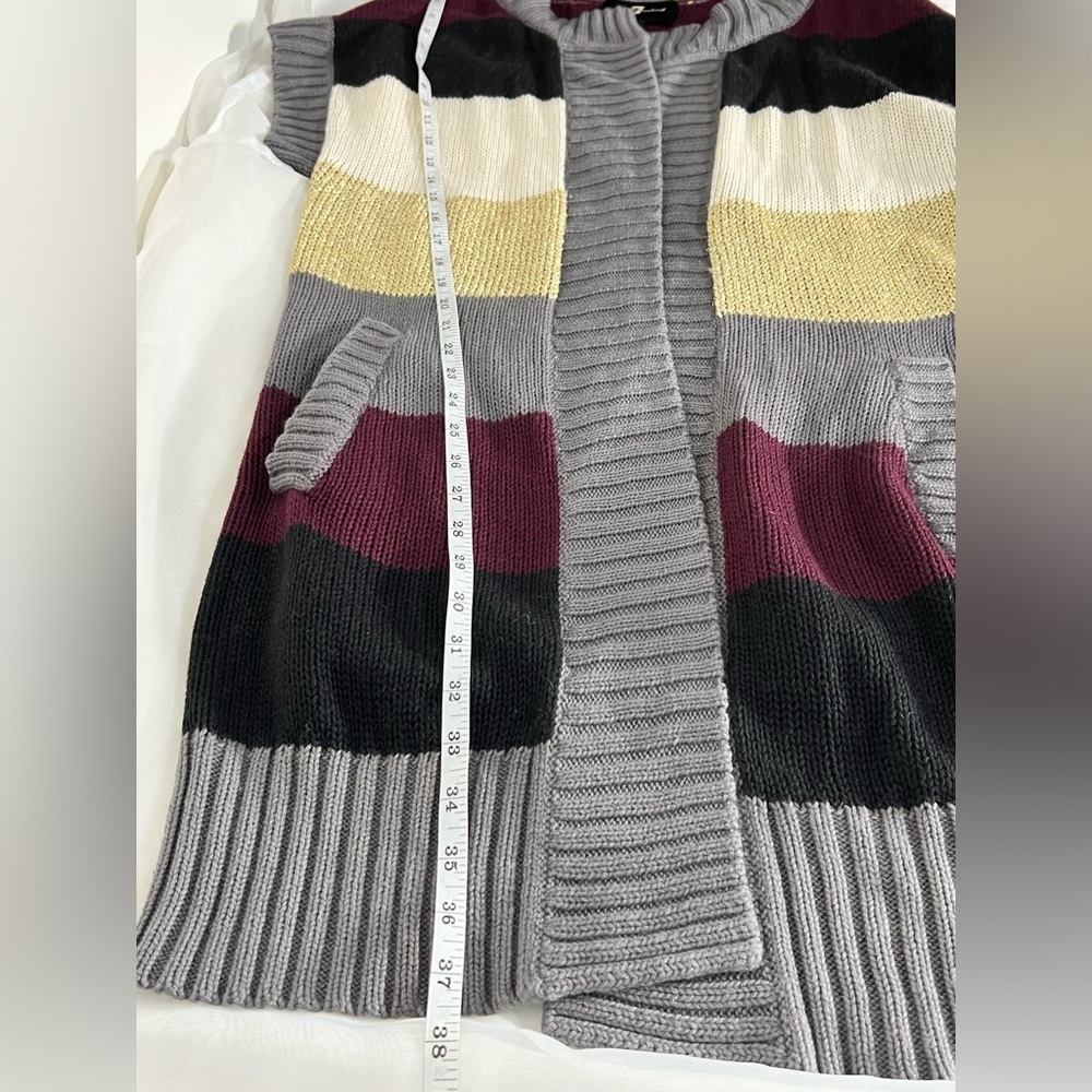 7 For All Mankind Open Color-block Cashmere Blend Sweater Cardigan Size Small - Picture 7 of 9